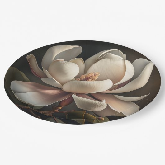 マグノリアフラワー紙プレート ペーパープレート (アングル)