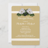 マグノリアフラワー(紋章の)フラ・ダ・リ結婚ズ 招待状 (裏面)