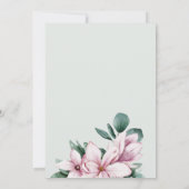 マグノリアフレームリース写真結婚式の日付を保存 セーブザデート (裏面)