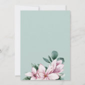 マグノリアフレームリース写真結婚式の日付を保存 セーブザデート (裏面)