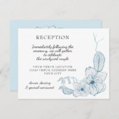 マグノリアフローラウォーターカラーブルーnホワイト披露宴 出欠カード (正面/裏面)
