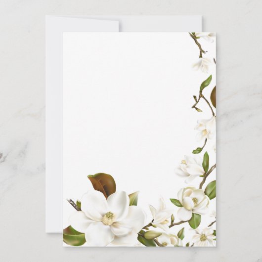 マグノリアフローラカップルのシャワー 招待状 (裏面)