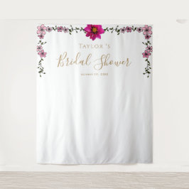 マグノリアフローラブライダルシャワー背景 タペストリー