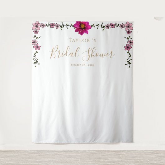 マグノリアフローラブライダルシャワー背景 タペストリー (正面)