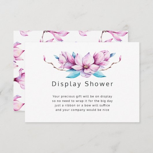 マグノリアフローラブライダルシャワー表示シャワー エンクロージャーカード (正面/裏面)