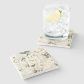 マグノリアフローラモノグラムストーンコースター ストーンコースター (横)