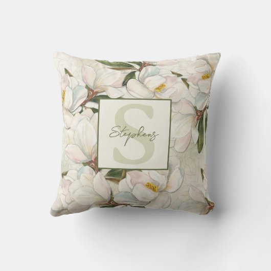 マグノリアフローラモノグラム装飾用クッション クッション (裏面)