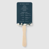 マグノリアフローラ幾何学的ウェディングプログラム ハンドファン (裏面)