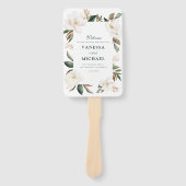 マグノリアフローラ幾何学的ウェディングプログラム ハンドファン (正面)