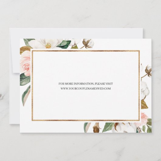 マグノリアフローラ書道結婚式の日付を保存 セーブザデート (裏面)