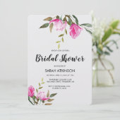 マグノリアフローラ水彩婚約招待状 招待状 (スタンド正面)