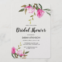 マグノリアフローラ水彩婚約招待状 招待状