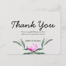 マグノリアフローラ水結婚色のサンキューカード