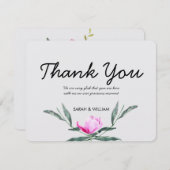 マグノリアフローラ水結婚色のサンキューカード サンキューカード (正面/裏面)