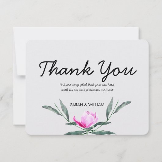 マグノリアフローラ水結婚色のサンキューカード サンキューカード (正面)