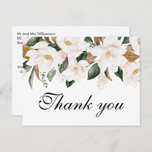 マグノリアフローラ | ありがとう結婚のカード ポストカード (正面/裏面)