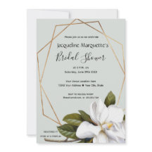 マグノリアブライダルシャワーと金ゴールドとセージ