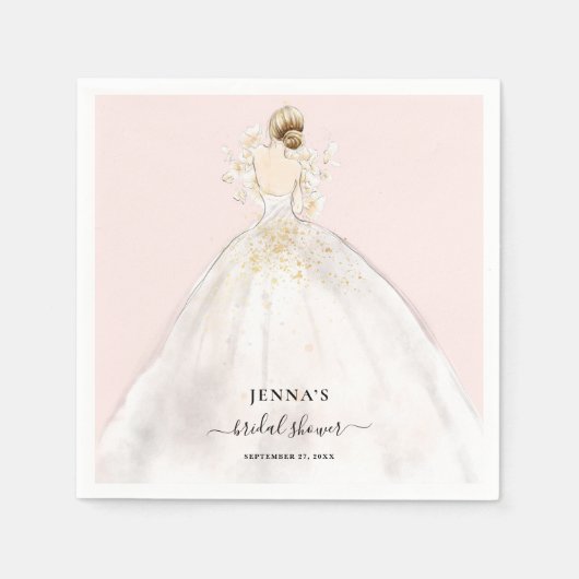 マグノリアブライドブライダルシャワーナプキンス スタンダードカクテルナプキン (正面)