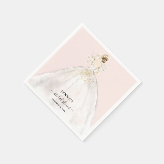 マグノリアブライドブライダルシャワーナプキンス スタンダードカクテルナプキン (角)