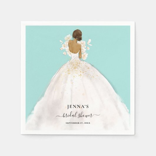 マグノリアブライドブライダルシャワーナプキンス スタンダードカクテルナプキン (正面)