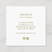 マグノリアブランチフローラシグネチャースクリプトブルーリネン スクエア名刺 (裏面)