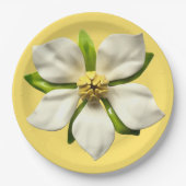 マグノリアブロッサムフラワー春サマー結婚ズ ペーパープレート (正面)