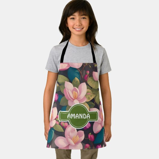 マグノリアブロッサムレインボーカラフルパパーソナライズされたット エプロン (インサイチュ)