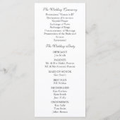 マグノリアブロッサム結婚式 プログラムカード プログラム (裏面)