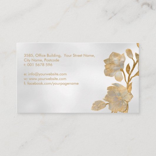 マグノリアブロッサム金ゴールドアンドパール 名刺 (裏面)