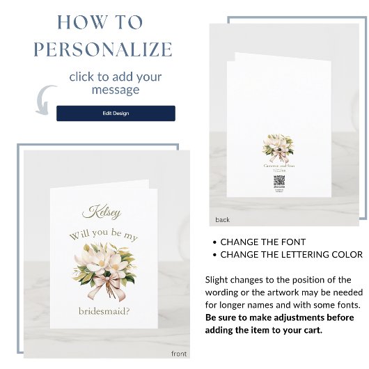 マグノリアブーケ |花嫁のプロポーザルのカード 案内状