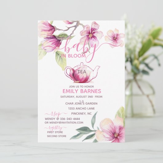 マグノリアベビーイン開花ティー招待状 招待状 (スタンド正面)