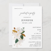 マグノリアホワイトフローラグラデーションパーティー 招待状 (正面)