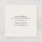 マグノリアボタニカルスチルライフエレガントフローラ スクエア名刺 (裏面)