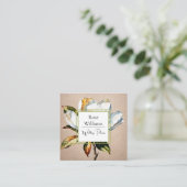 マグノリアボタニカルスチルライフエレガントフローラ スクエア名刺 (スタンド正面)