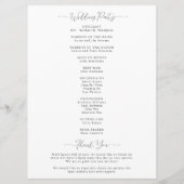 マグノリアモダンアート白黒結婚の式 プログラム (裏面)