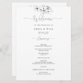 マグノリアモダンアート白黒結婚の式 プログラム (正面/裏面)