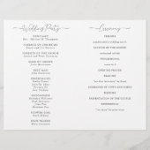 マグノリアモダン白黒クラス結婚式 プログラム (裏面)