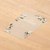 マグノリアモダン結婚の アクリル招待状 (レイダウン)