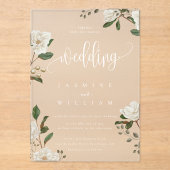 マグノリアモダン結婚の アクリル招待状 (正面)