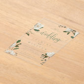 マグノリアモダン結婚の アクリル招待状 (レイダウン)