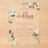 マグノリアモダン結婚の アクリル招待状 (正面)