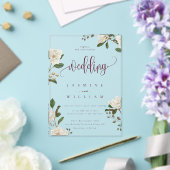 マグノリアモダン結婚の アクリル招待状 (インサイチュ (ウェディング))