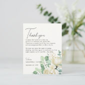 マグノリアユーカリプタスサンキューユキュ披露宴カード ポストカード (スタンド正面)