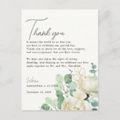 マグノリアユーカリプタスサンキューユキュ披露宴カード ポストカード (正面)