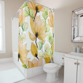 マグノリアユーカリプタス：水の色シームレスプリント シャワーカーテン (インサイチュ)
