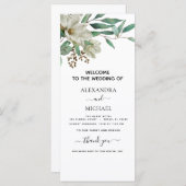 マグノリアユーカリプトゥスウォーターカラーエレガントな結婚式 (正面/裏面)