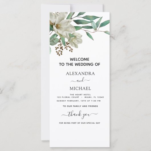 マグノリアユーカリプトゥスウォーターカラーエレガントな結婚式 (正面)