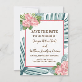 マグノリアリリーブーケ結婚式の日付を保存 招待状