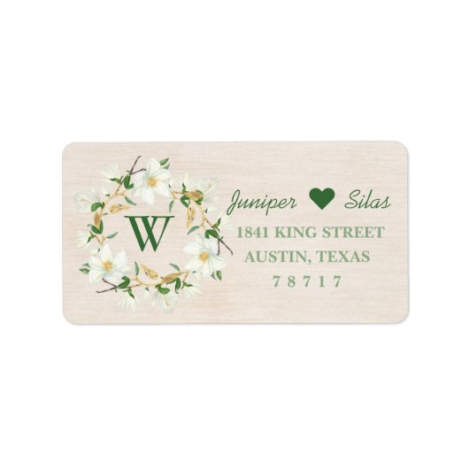 マグノリアリース差出人住所ラベル ラベル (正面)