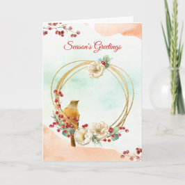 マグノリアリース折りグリーティングカード付き鳥 カード